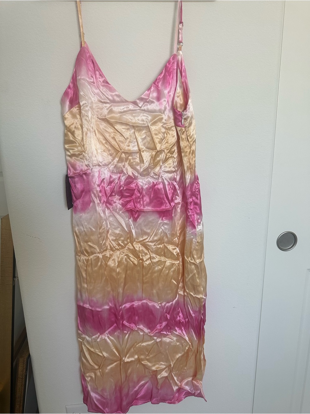 Forever 21 Pink and Cream Satin Ombre Slip Dress